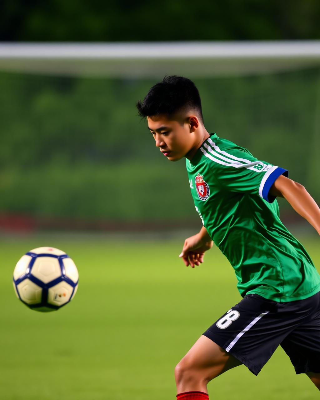 Young PCFC player dribbling